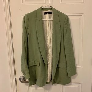 Zara Linen Green Blazer / suit jacket